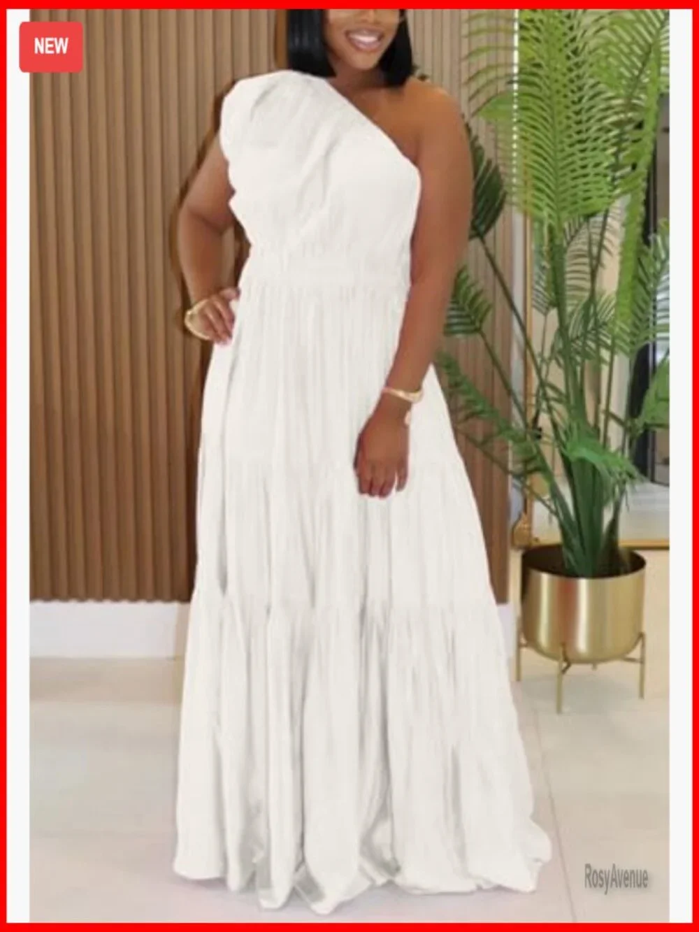 One Shoulder Maxi Dress Linen Style Sleeveless Flowy Ruffle Casual Summer - Picture 5 of 6